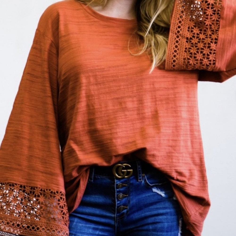 Lace Bell Sleeve Top